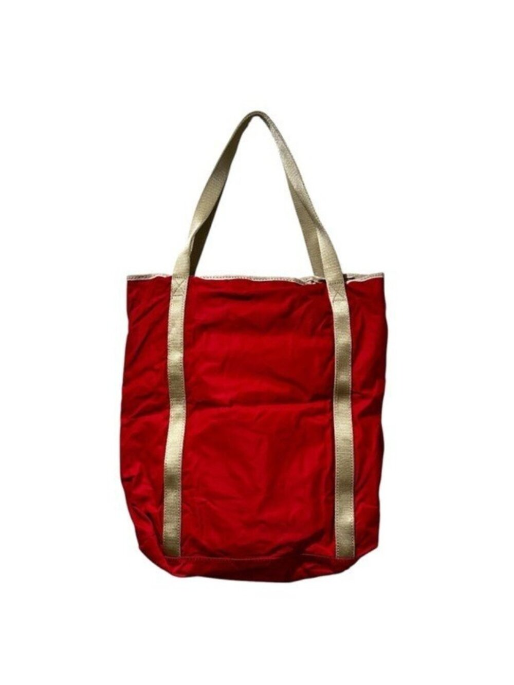 Lauren Ralph Lauren Foldable Tote Bag Red Travel Shopper Packable Preppy Resort - Picture 2 of 12